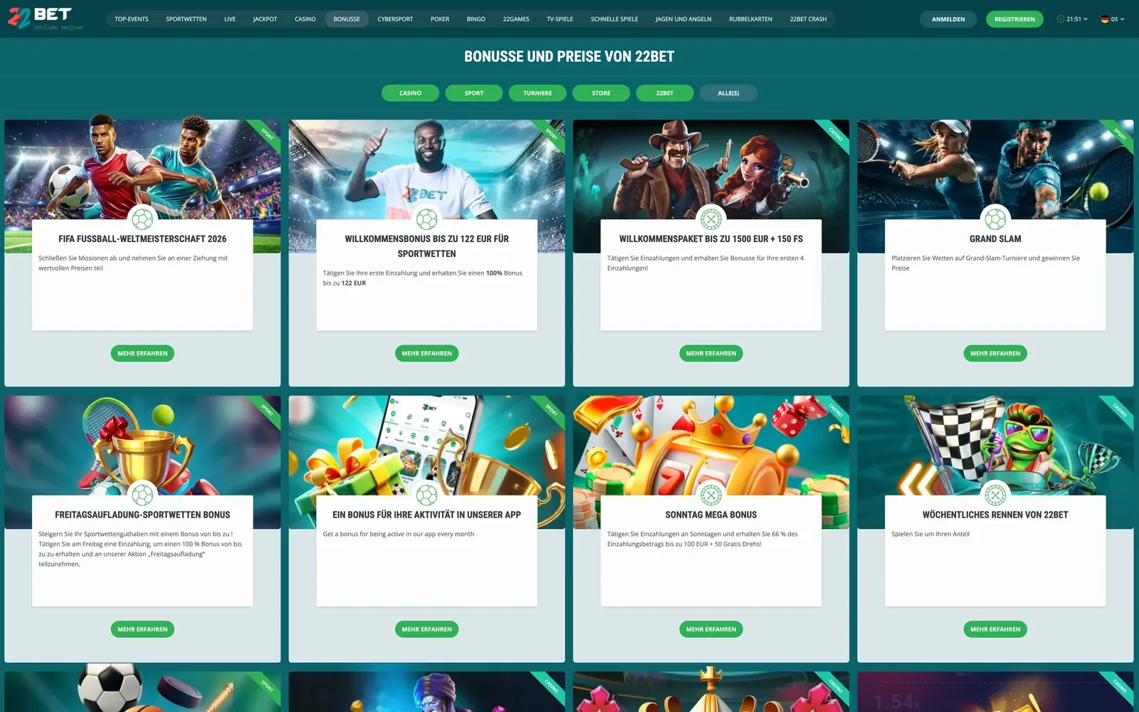 Plattform – 22Bet